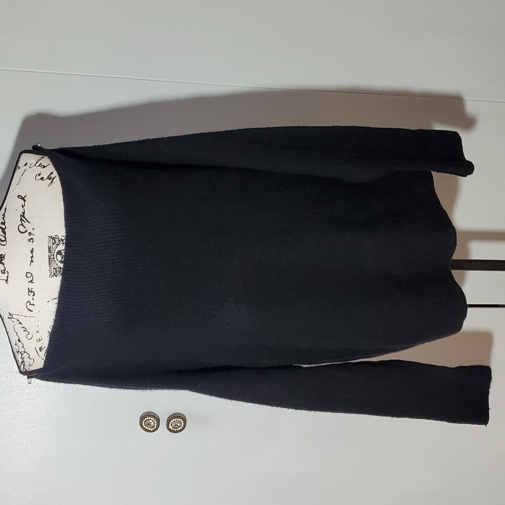 Treasure & Bond - Womens Black Oversized Knit off Shoulder Sweater Sz.1X